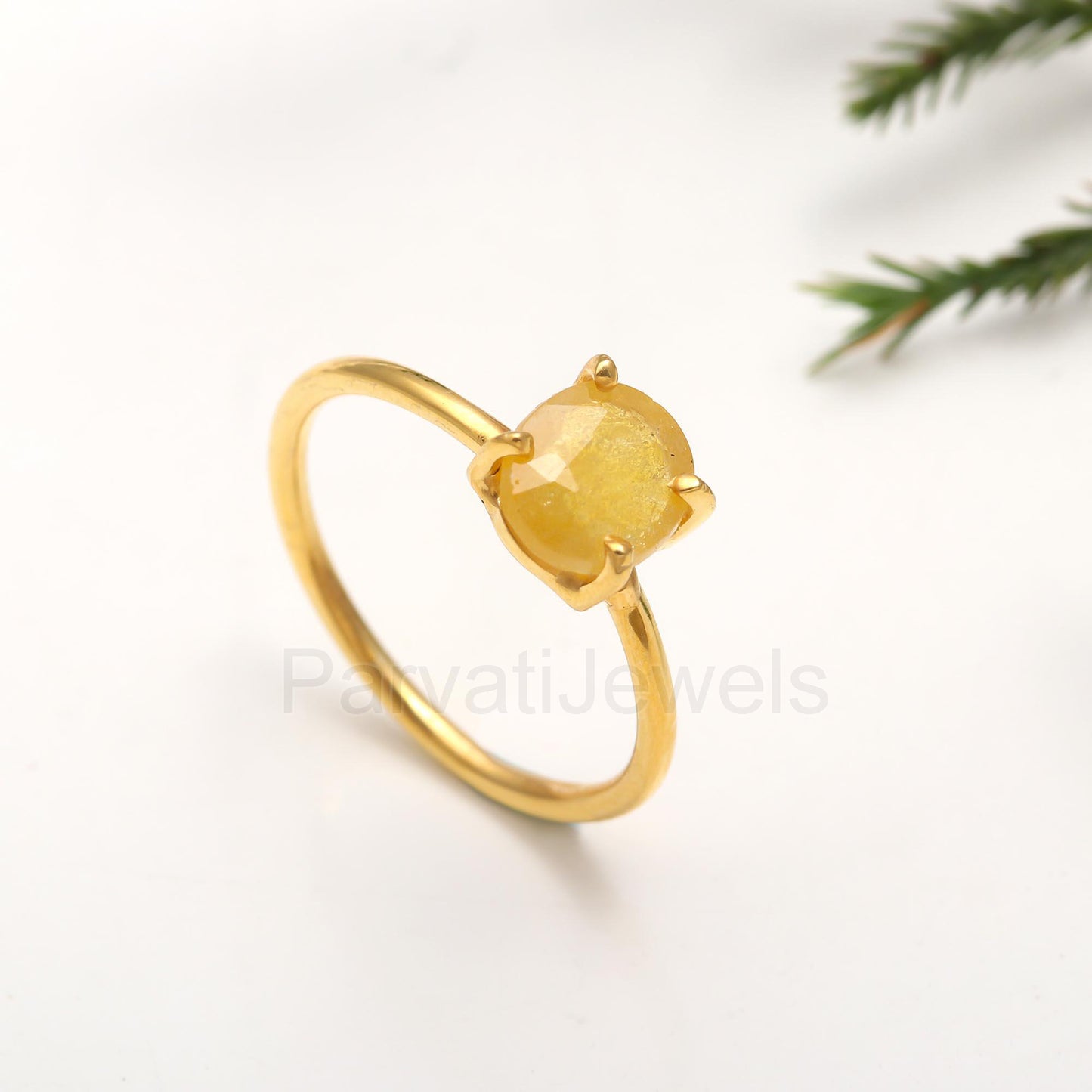 AA Yellow Sapphire Eternity Ring, Solid 18k Gold Sapphire Ring, Handmade Ring, November Birthstone Ring, Genuine Sapphire Ring, Gift For Her