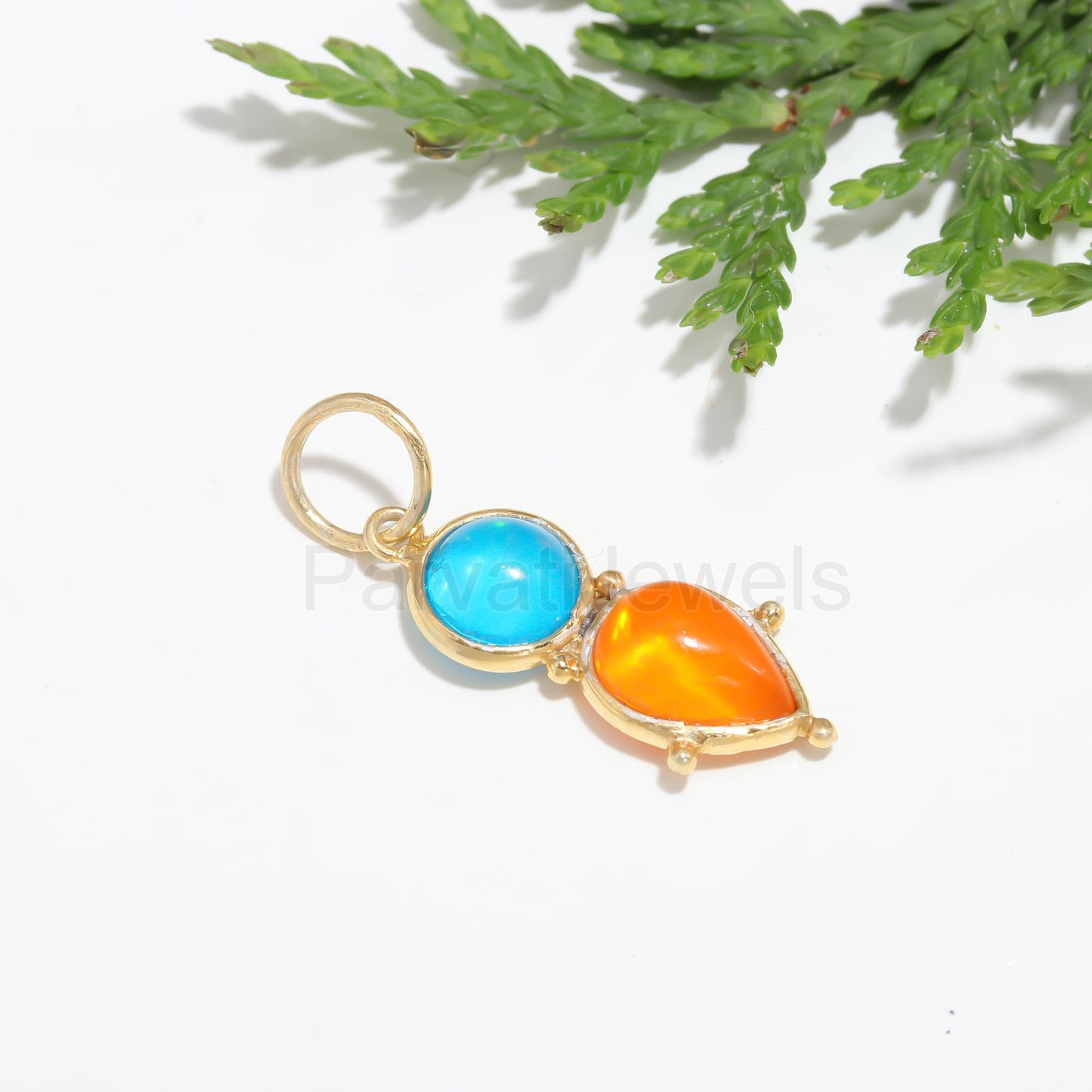 Natural Ethiopian Opal Charm, 18k Solid Gold Charm, Opal Charm, Gold Charm, Opal Pendant, Charm Pendant, Handmade Gold Charm, Gold Charms