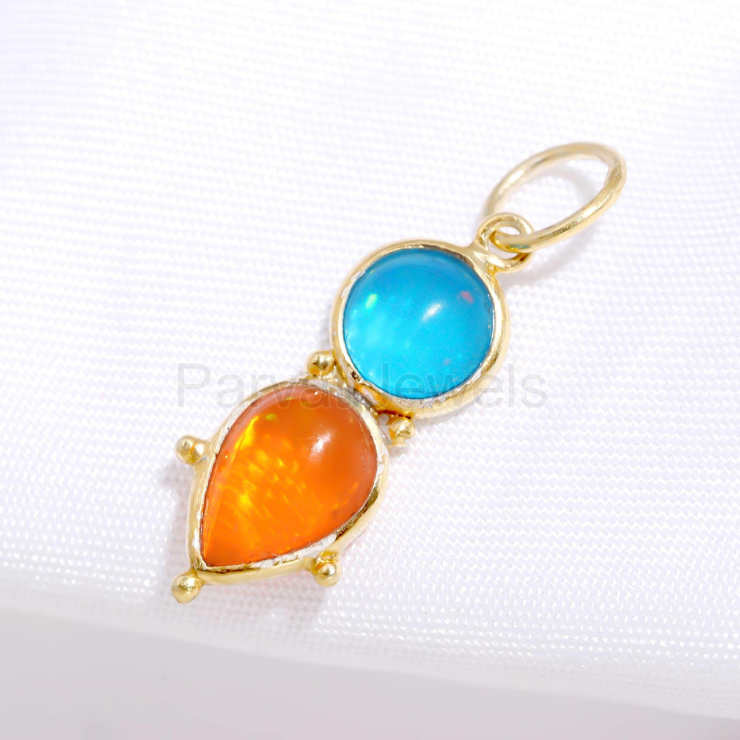 Natural Ethiopian Opal Charm, 18k Solid Gold Charm, Opal Charm, Gold Charm, Opal Pendant, Charm Pendant, Handmade Gold Charm, Gold Charms