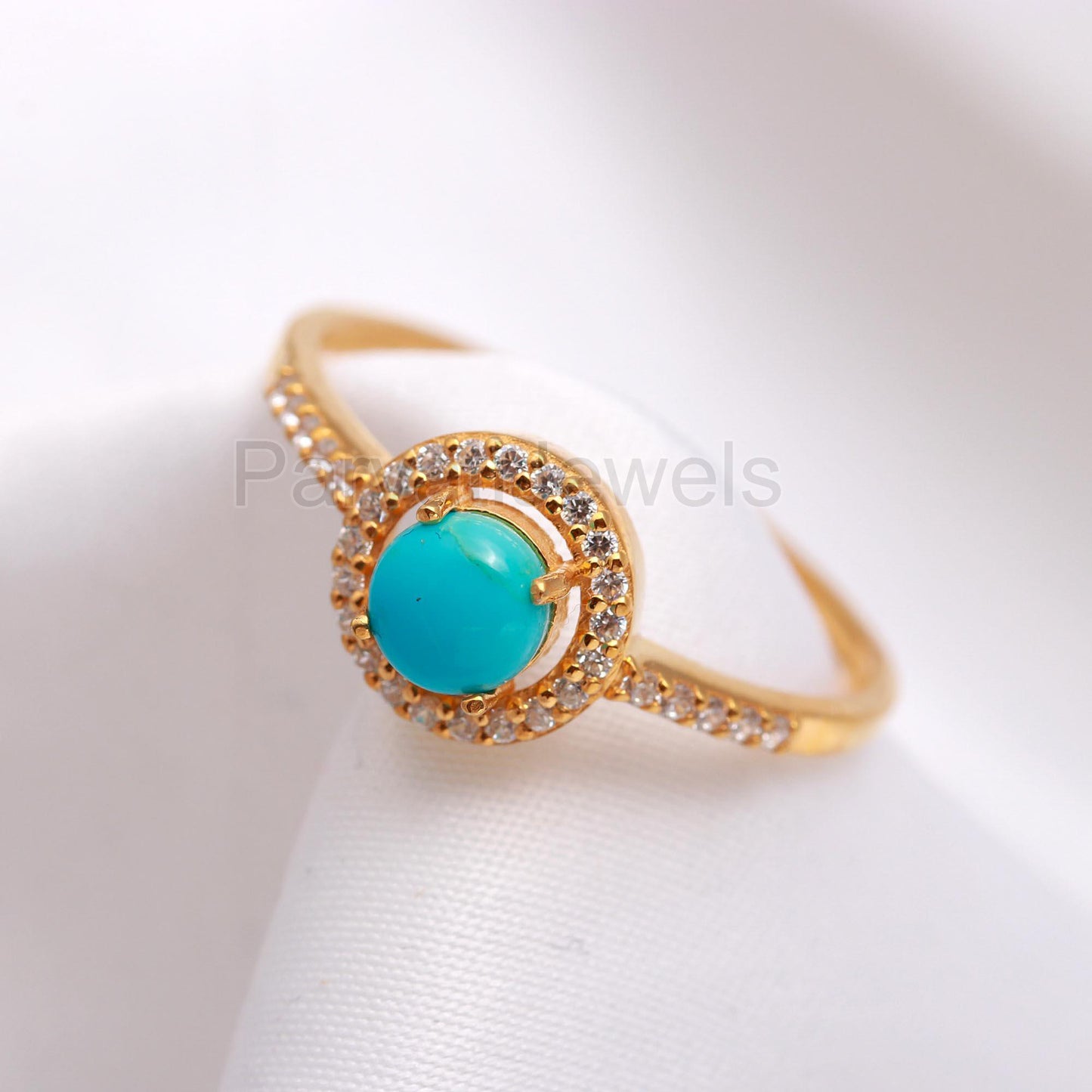 Exquisite Sleeping Beauty Turquoise and Diamond Gold Ring, 14K Solid Gold Ring, Diamond Gold Ring, Wedding Gift, Handmade Ring