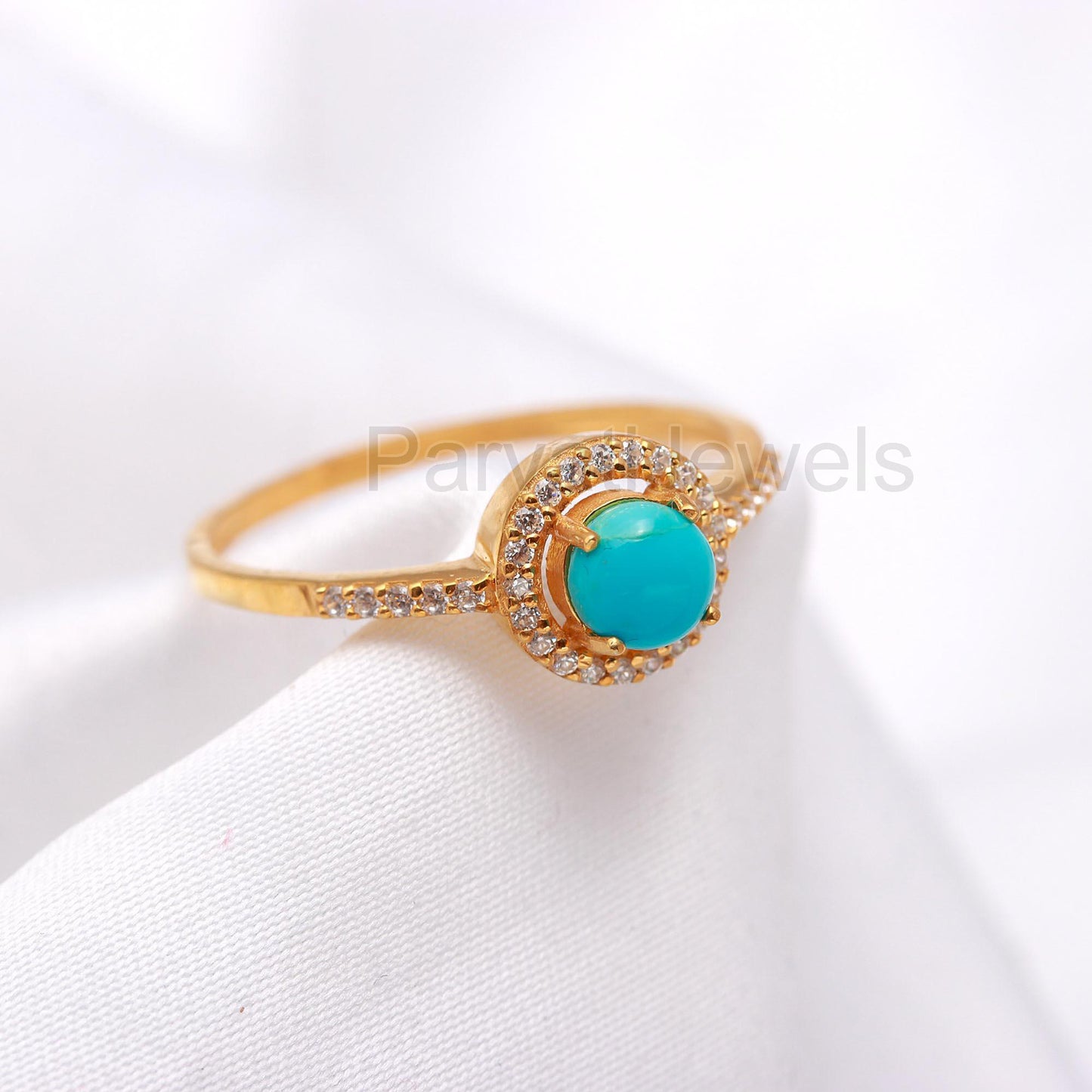 Exquisite Sleeping Beauty Turquoise and Diamond Gold Ring, 14K Solid Gold Ring, Diamond Gold Ring, Wedding Gift, Handmade Ring