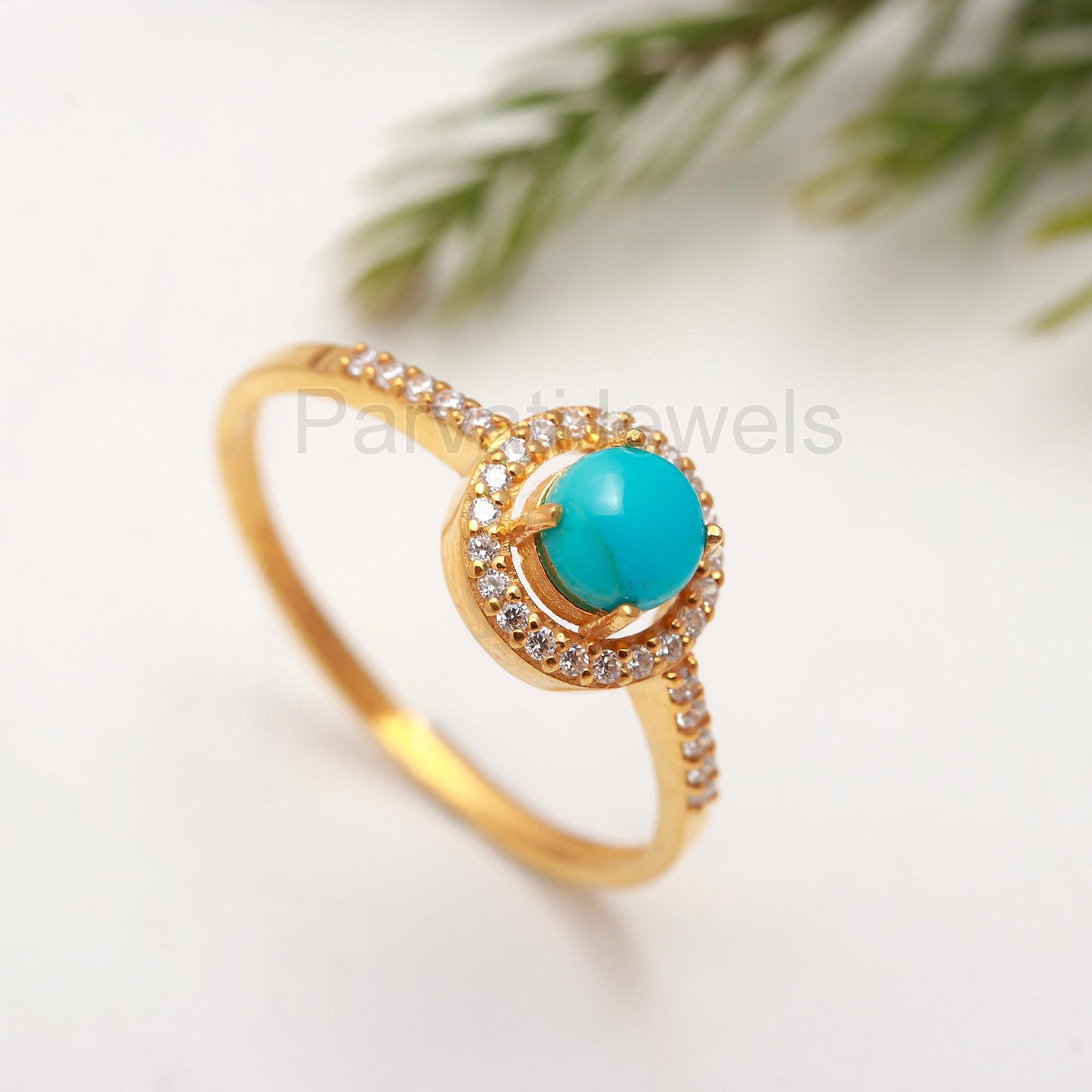 Exquisite Sleeping Beauty Turquoise and Diamond Gold Ring, 14K Solid Gold Ring, Diamond Gold Ring, Wedding Gift, Handmade Ring