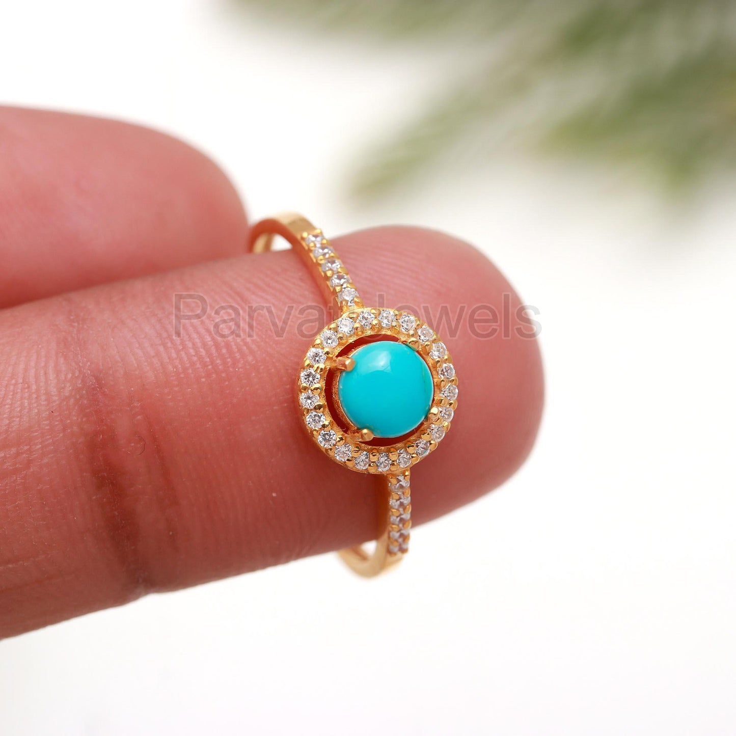 Exquisite Sleeping Beauty Turquoise and Diamond Gold Ring, 14K Solid Gold Ring, Diamond Gold Ring, Wedding Gift, Handmade Ring