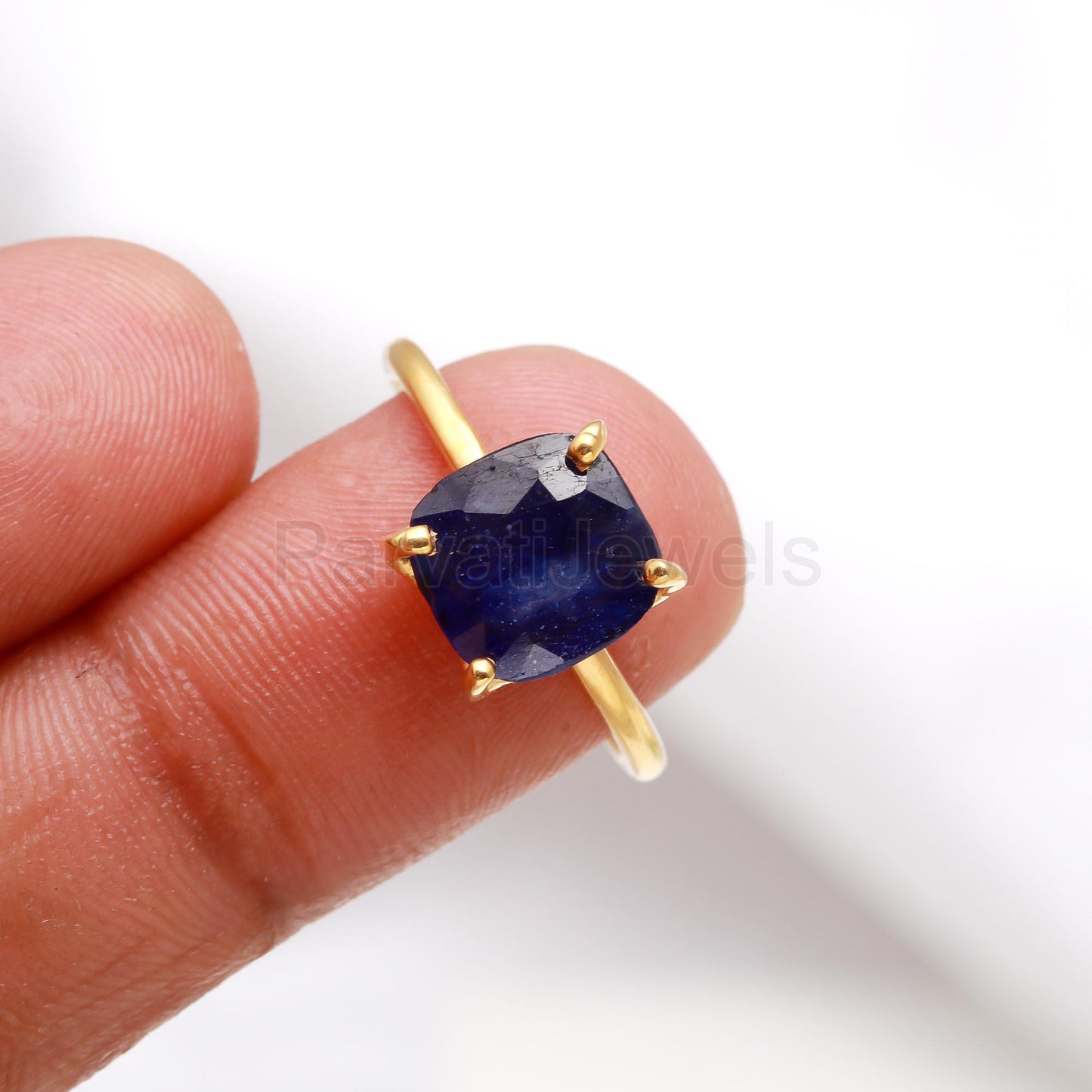 AA Blue Sapphire Eternity Ring, Solid 18k Gold Sapphire Ring, Handmade Ring, September Birthstone Ring, Genuine Sapphire Ring, Gift For Her