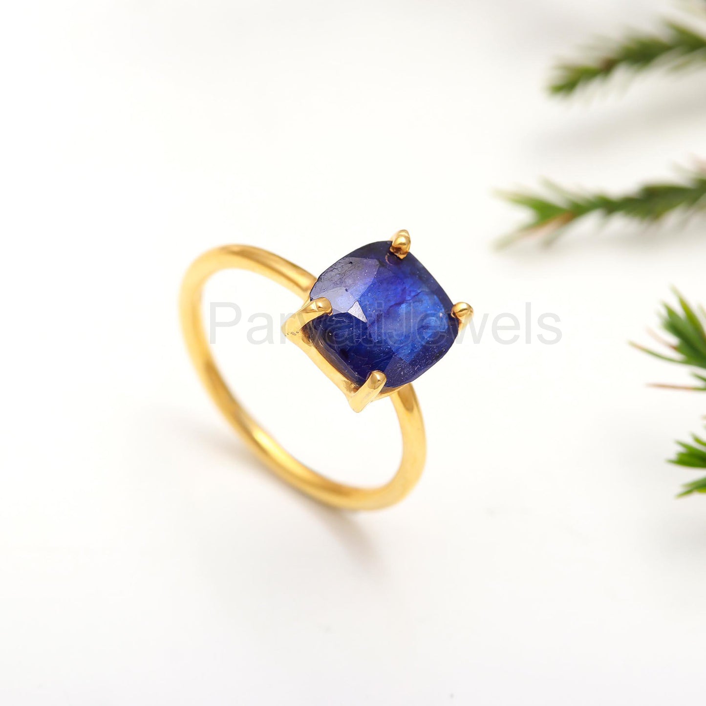AA Blue Sapphire Eternity Ring, Solid 18k Gold Sapphire Ring, Handmade Ring, September Birthstone Ring, Genuine Sapphire Ring, Gift For Her