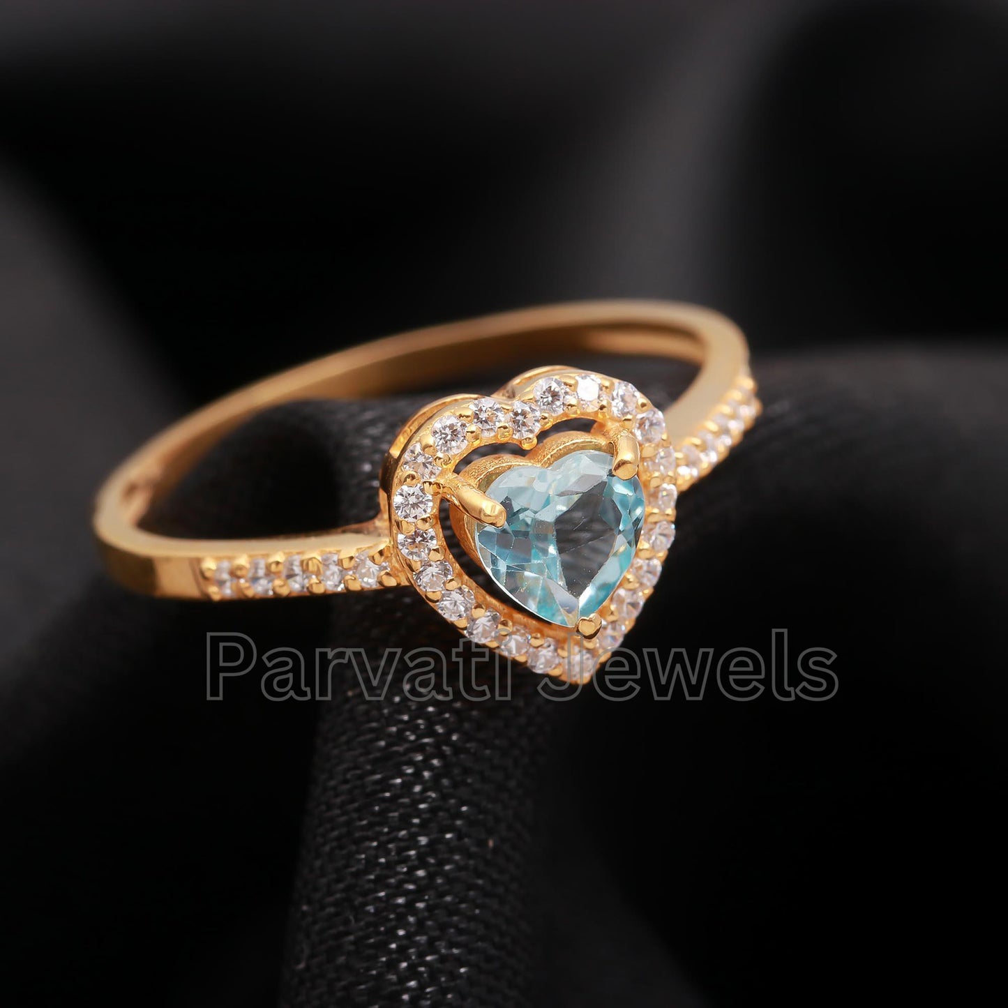 AA Natural Blue Topaz and Diamond Gold Ring, 14K Solid Gold Ring, Diamond Ring, Handmade Ring December Birthstone, Gift for her
