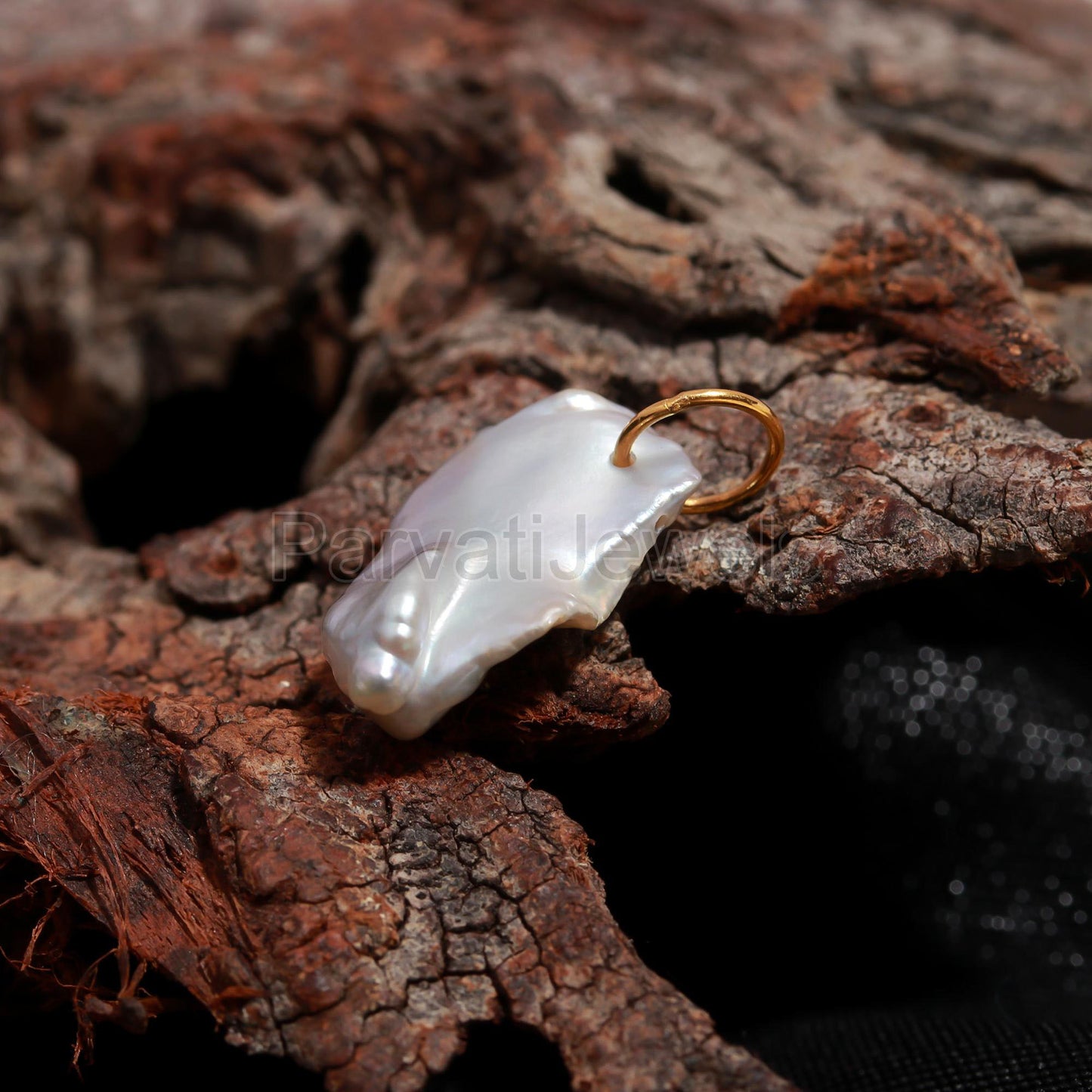 Natural Fresh Water Pearl Charm, 18k Solid Gold Charm, Pearl Gold Charm, Gold Charm, Pearl Charm Necklace, Charm Pendant, Gift for her