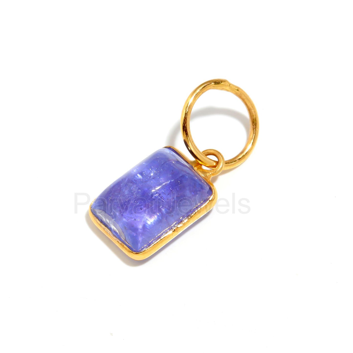 Natural Tanzanite Charm, Solid 18k Gold Charm, Handmade Gold Charm, December Birthstone Charm, Tanzanite Charm, Minimalist Charm Pendant,