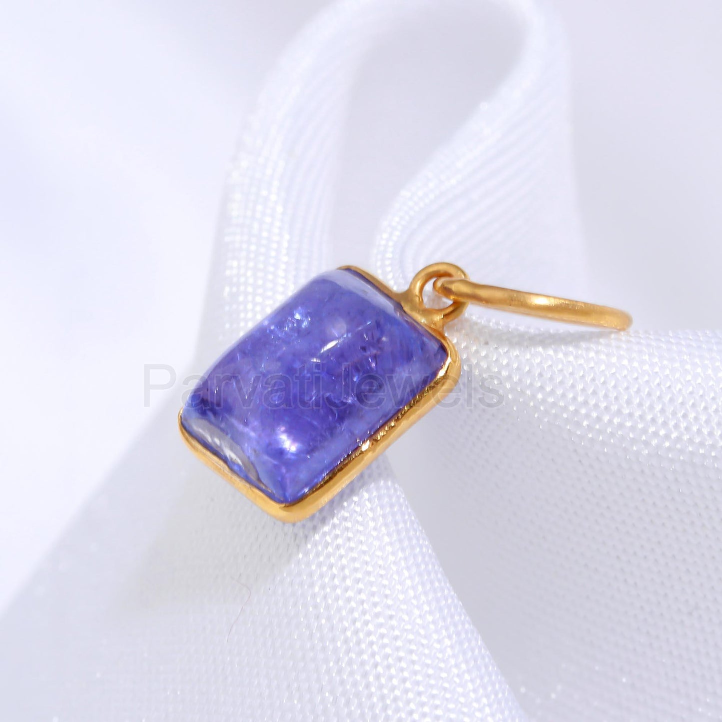 Natural Tanzanite Charm, Solid 18k Gold Charm, Handmade Gold Charm, December Birthstone Charm, Tanzanite Charm, Minimalist Charm Pendant,