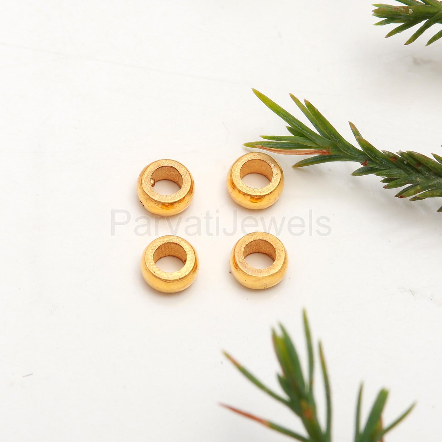 14k & 18K Solid Gold Round Beads Supported Charm. Gold Charm Findings Part, Bead Cap Part In Jewelry, 14k 18K Gold Washer, Bead Caps Spacers
