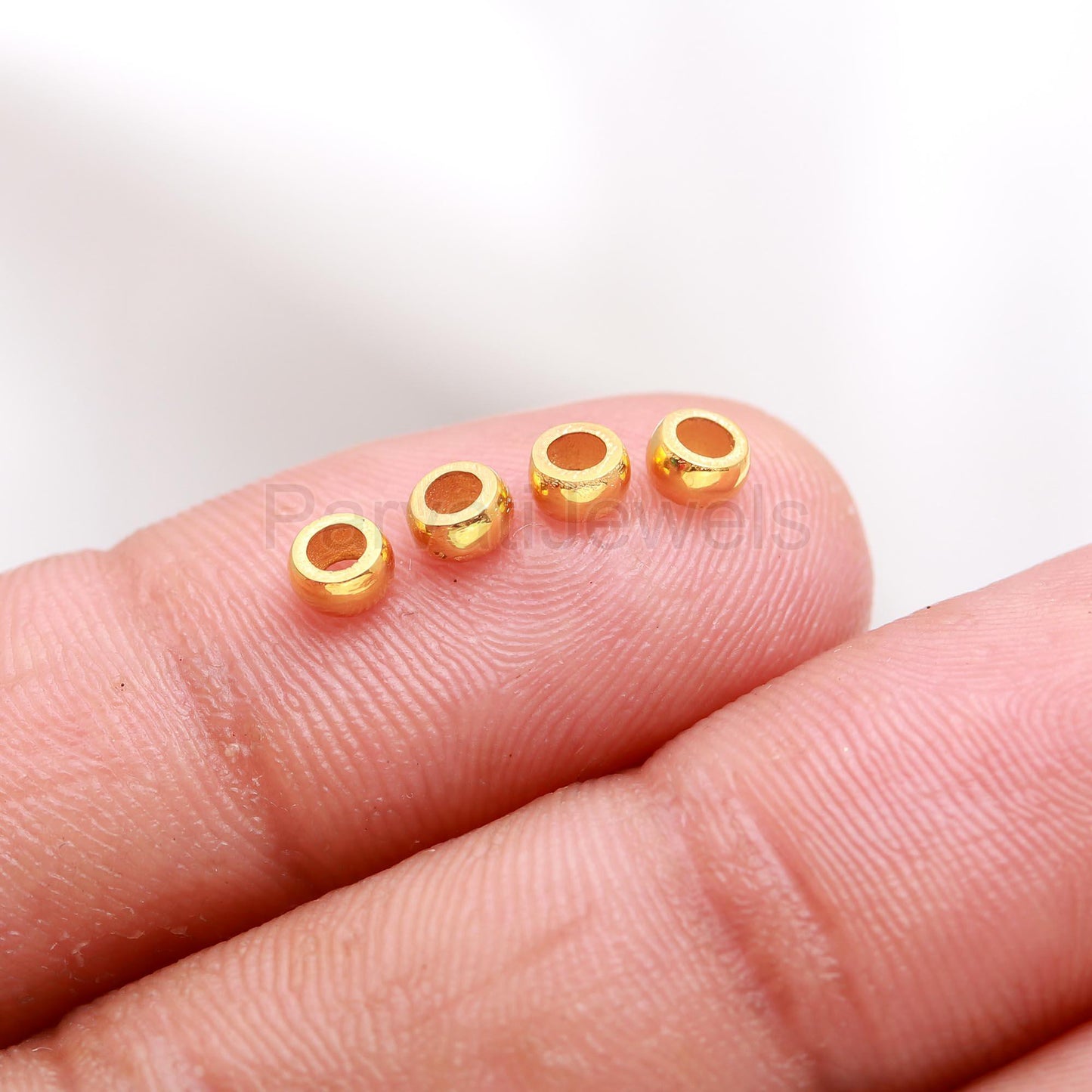 14k & 18K Solid Gold Round Beads Supported Charm. Gold Charm Findings Part, Bead Cap Part In Jewelry, 14k 18K Gold Washer, Bead Caps Spacers