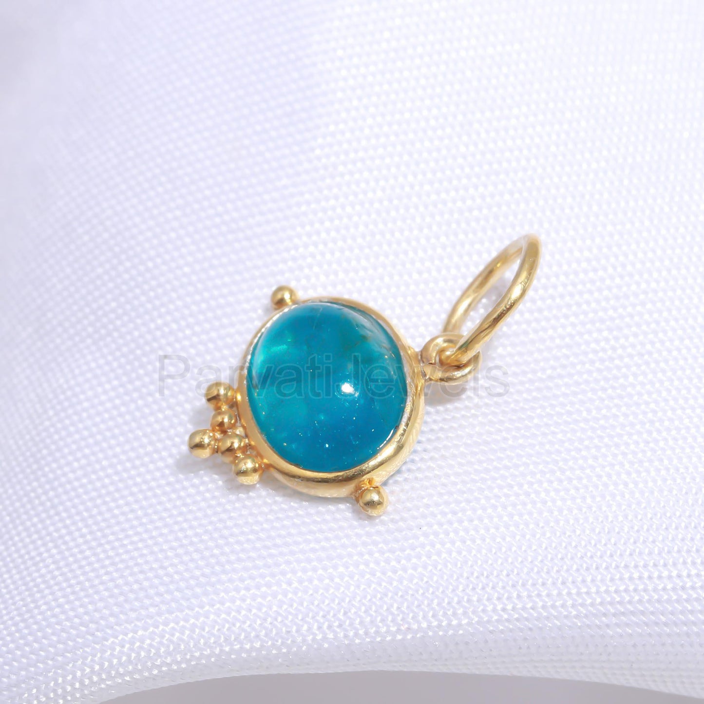 Natural Neon Apatite Charm, 18k Solid Gold Charm, Neon Apatite Charm, Handmade Gold Charm, Gold Charm, Gold Charm Pendant, Gift For Her