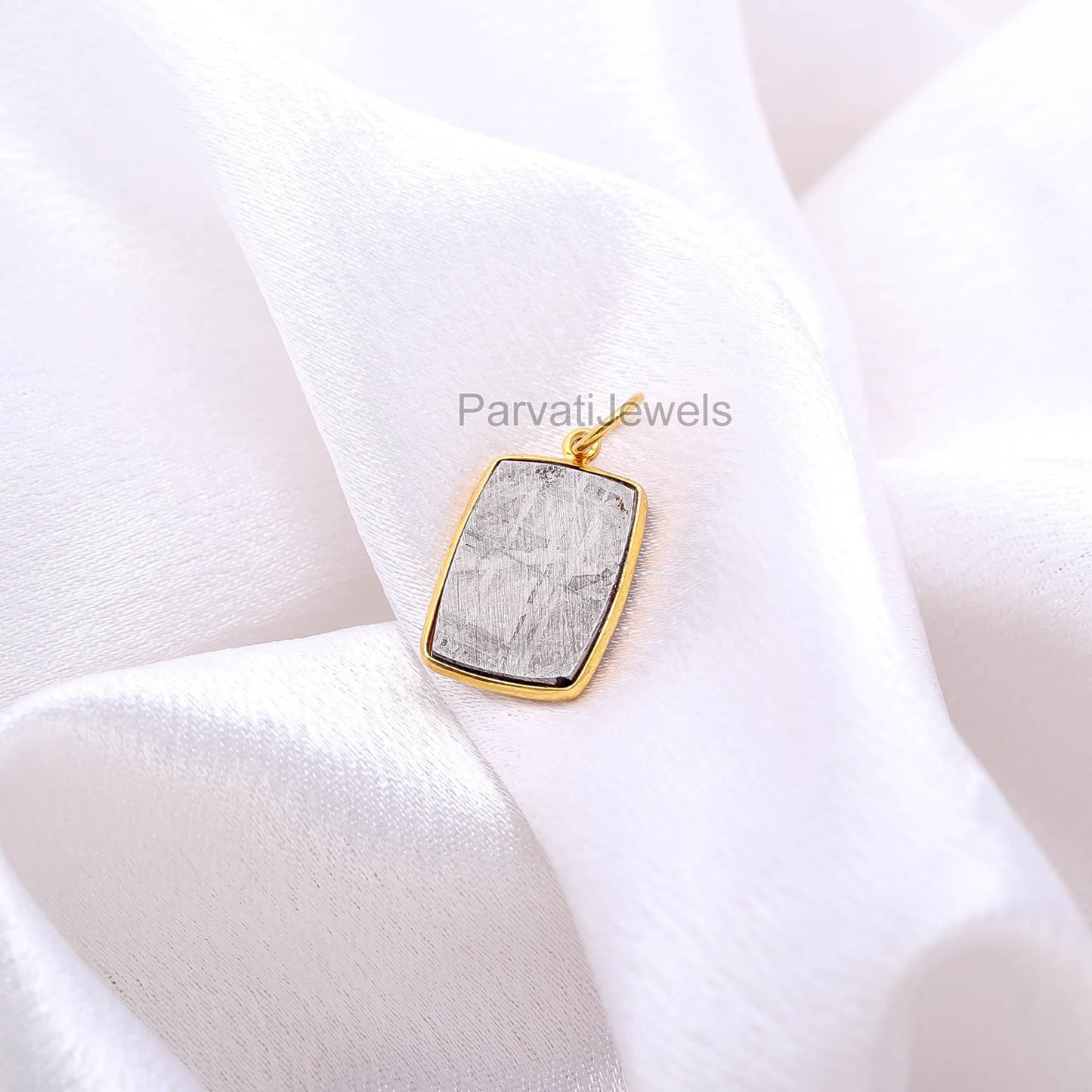 AA Natural Meteorite Charm, 18k Solid Gold Charm, Minimalist Gold Charm, Dainty Gold Charm, Gemstone Gold Charm, Handmade Gold Charm