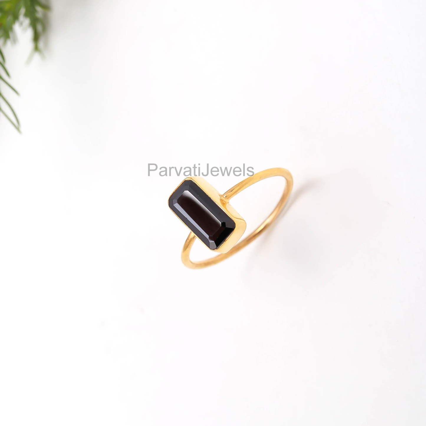 Beautiful Black CZ Gold Ring,18K Solid Gold Ring, Dainty Gold Ring, CZ Gold Ring, Handmade Ring, Minimalist Gold Ring