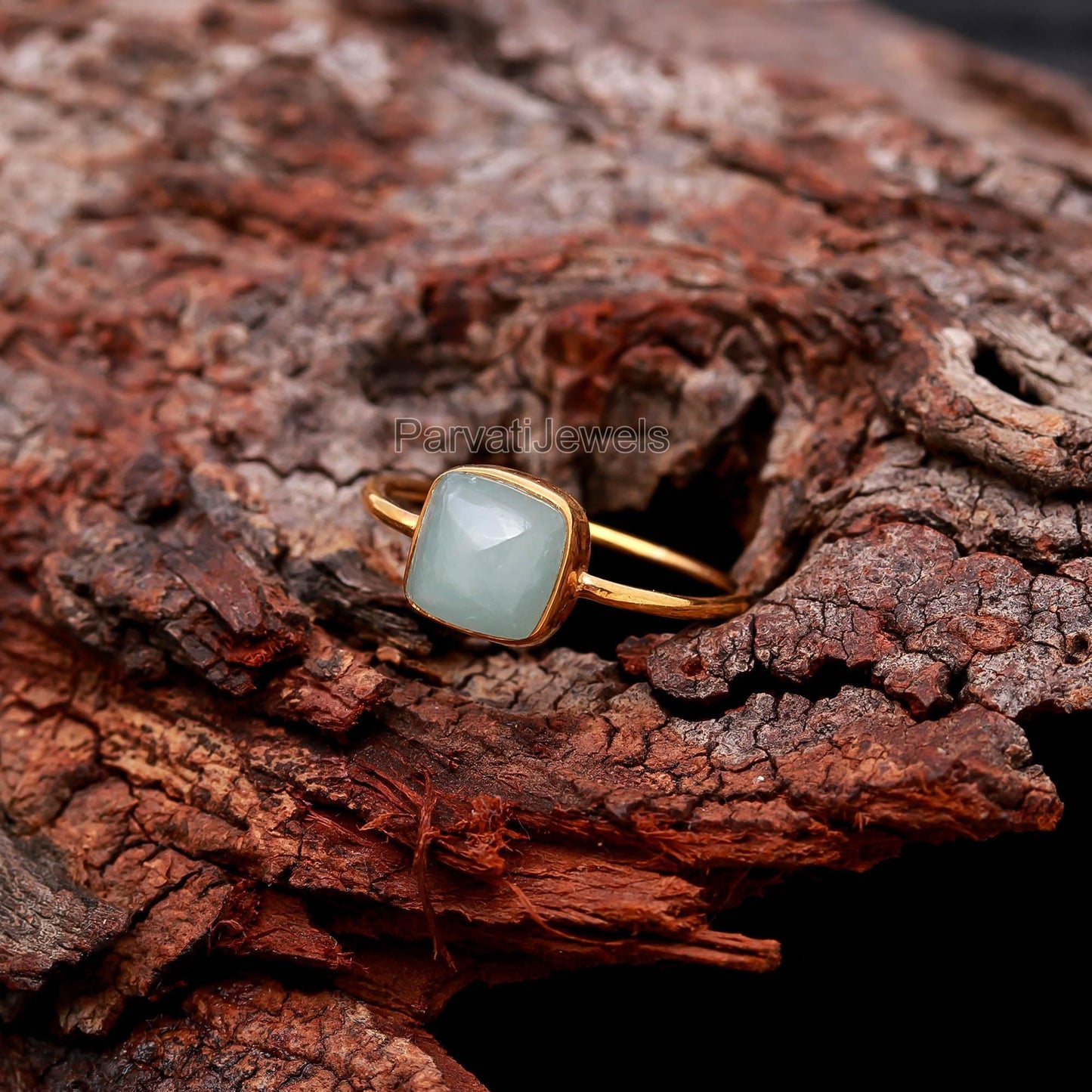 Natural Aquamarine Gold Ring, 18K Solid Gold Ring, Aquamarine Gold Ring, Dainty Gold Ring, Handmade Ring, March birthstone Jewels