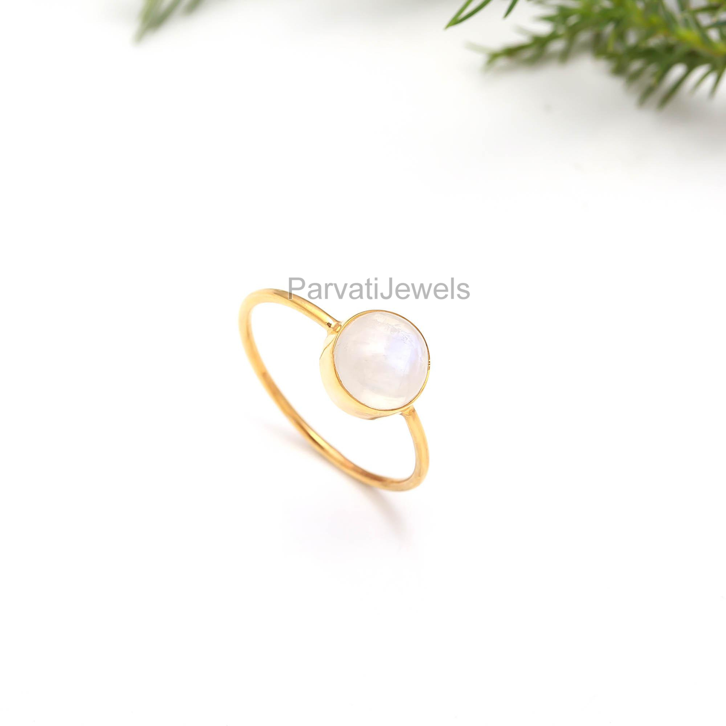 Natural Rainbow Moonstone Gold Ring, Gift For Her, Handcrafted Gold Ring, Dainty Gold Ring, Minimalist Gold Ring, 18k Solid Gold Ring
