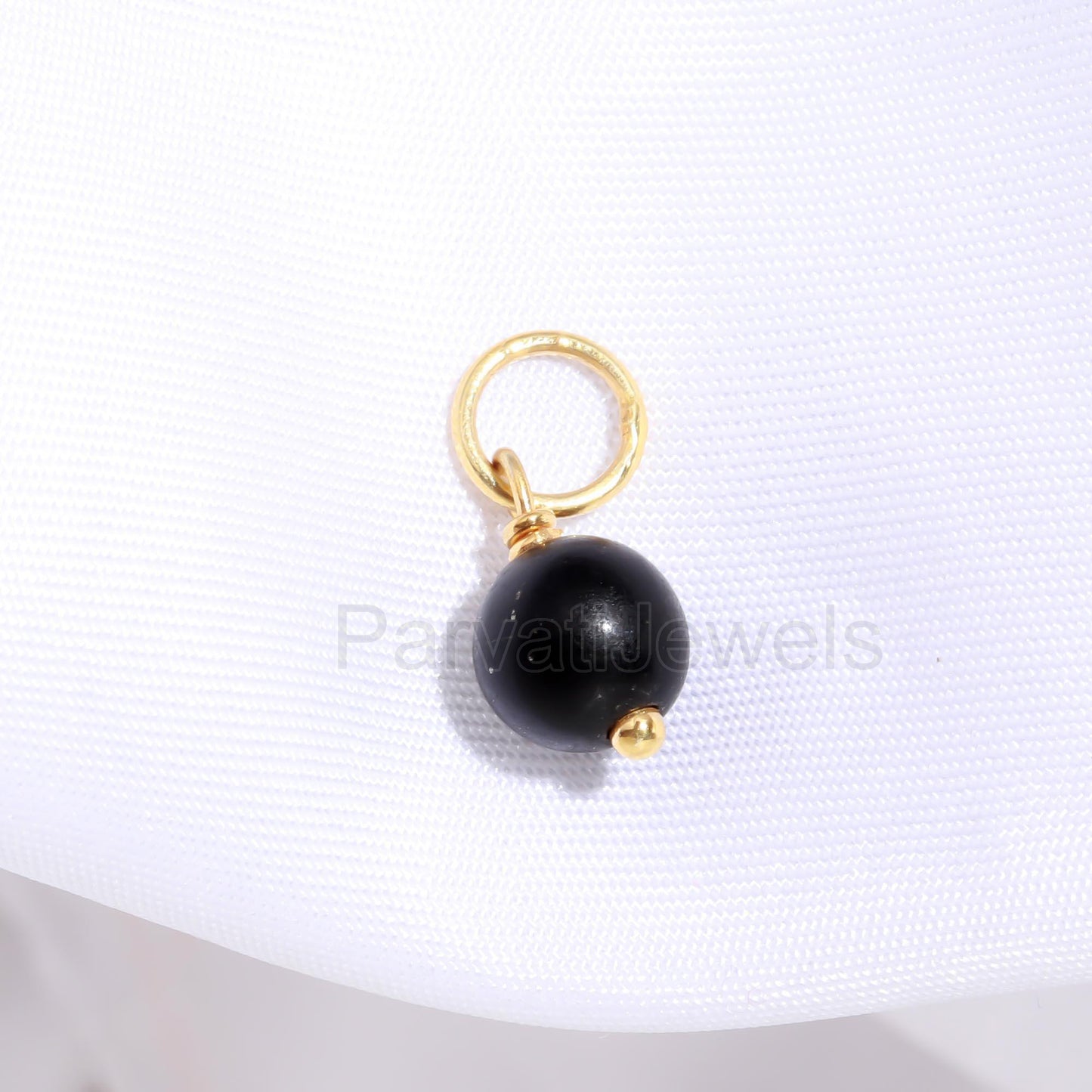 Black Spinal Charm, 18k Solid Gold Charm, Spinal Gold Charm, Charm Necklace, Charm Pendant, Handmade Gold Charm, Gift For Mom Charm
