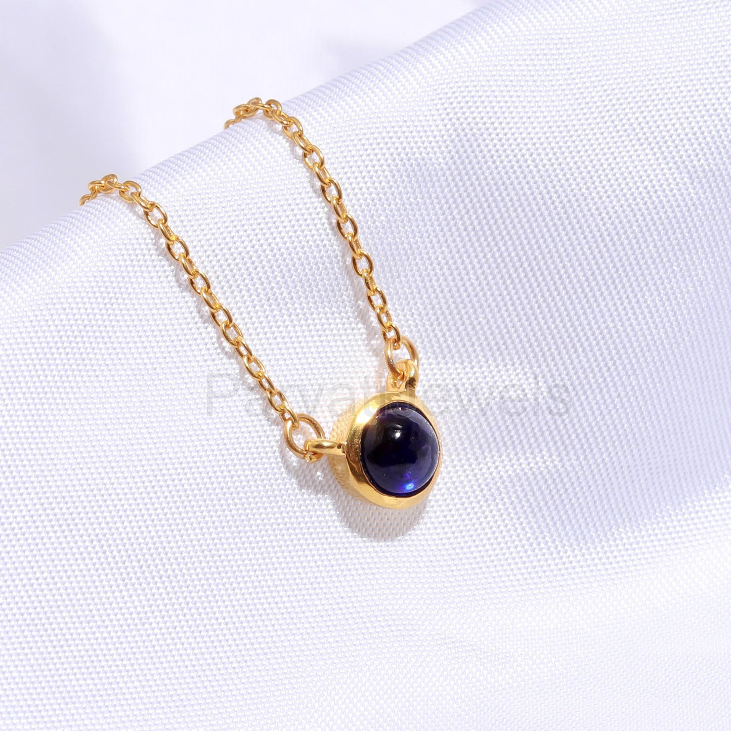 Natural Blue Sapphire 18k Solid Gold Charm, Sapphire Pendant Necklace, Handmade Gold Necklace, September Birthstone Necklace, Gold Necklace