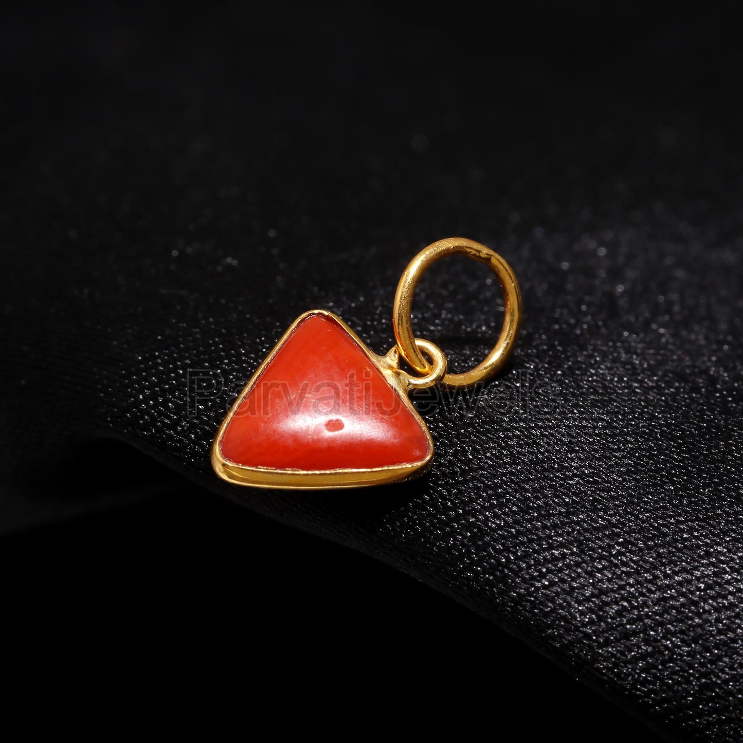 AA Natural Red Coral Charm, 18k Solid Gold Charm, AA Coral Gold Charm, Gold Charm, Handmade Gold Charm, Birthstone Gold Charm, Charm Pendant