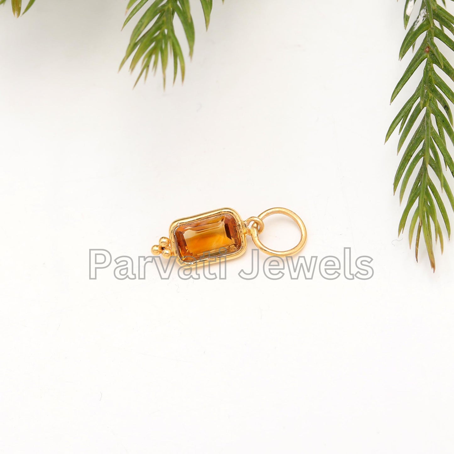 AA Natural Citrine Gold Charm, 18k Solid Gold Charm, Citrine Gold Charm, Charm Pendant, Handmade Charm, Gift for Her, November Birthstone
