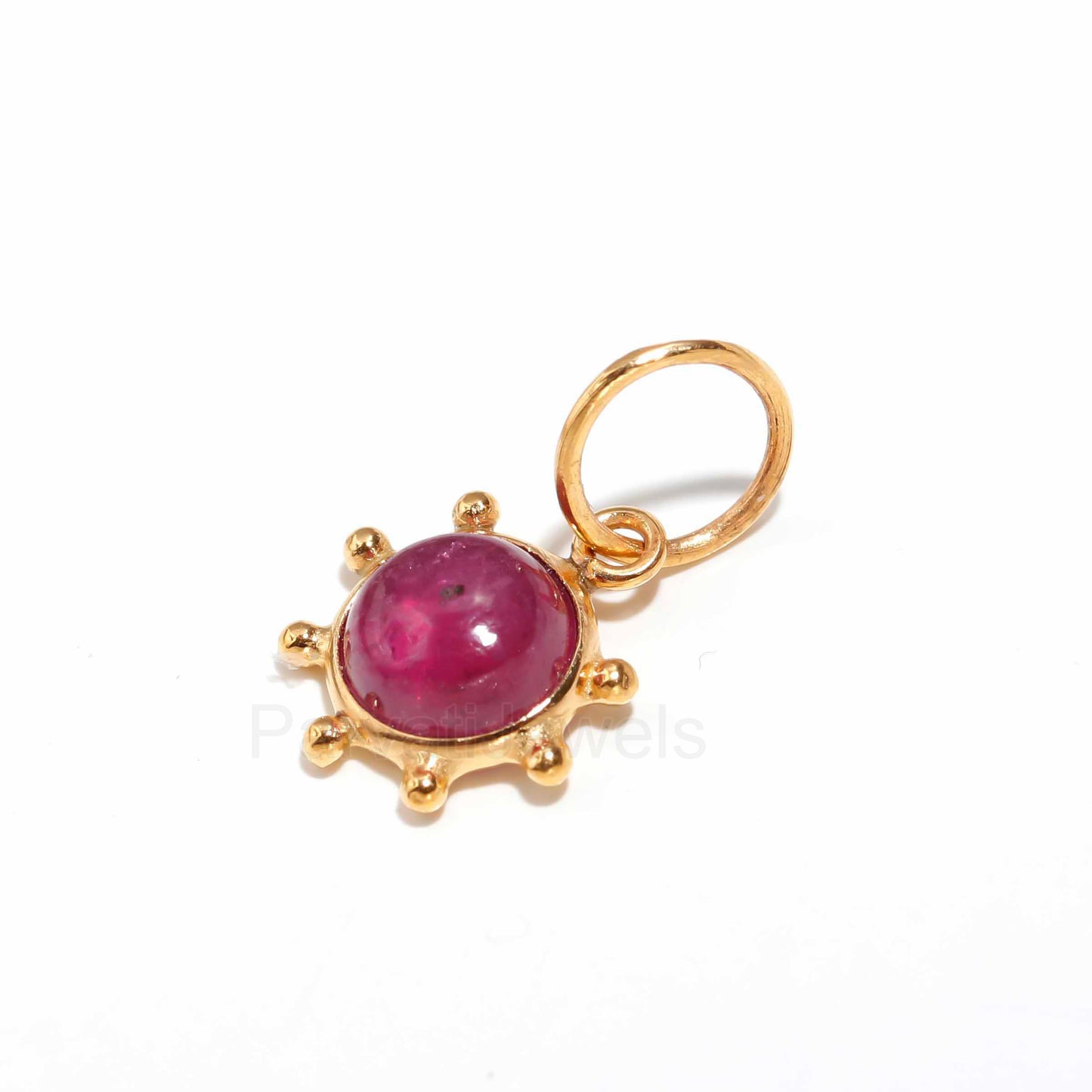 Natural Ruby Charm, Solid 18K Gold Charm, Handmade Gold Charm, Charm Pendant, Ruby Charms, Minimalist Pendant, Natural Ruby Charms Necklace