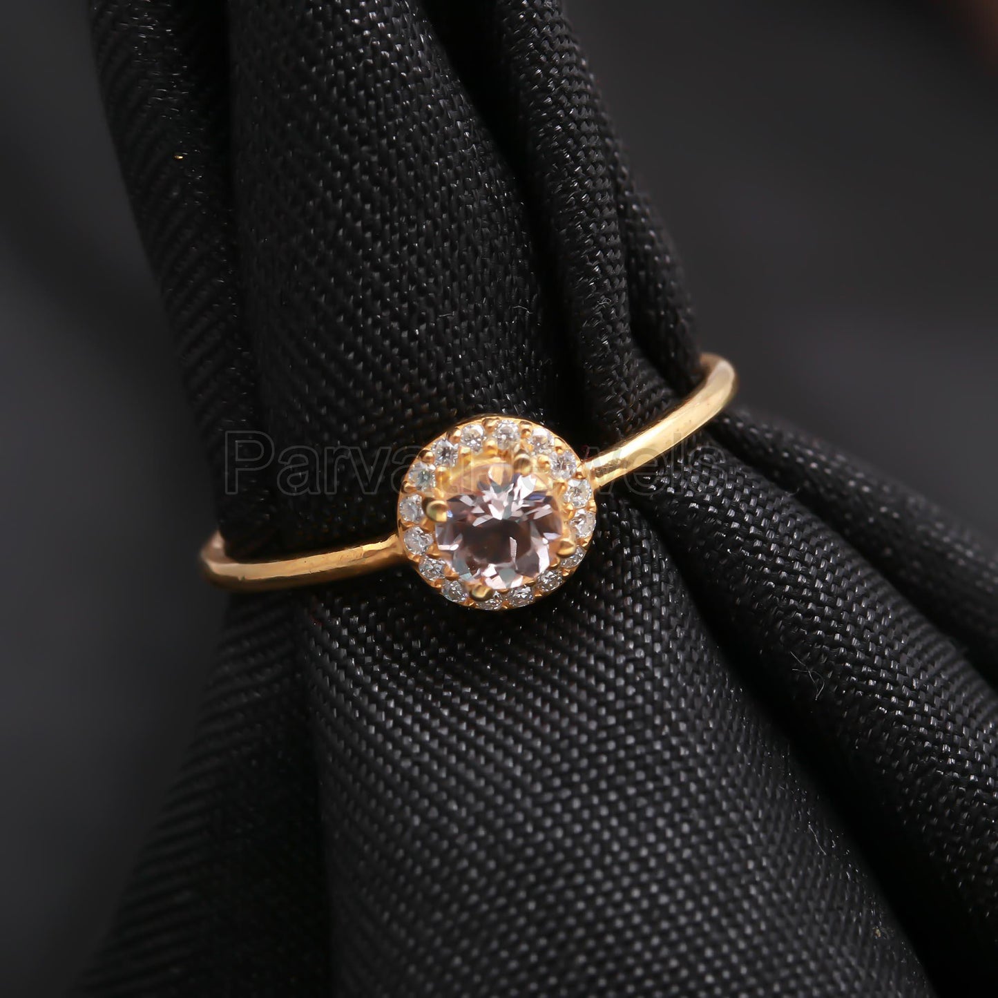 Natural Morganite With Diamond Gold Ring, 14K Solid Gold Ring, Diamond Ring, Wedding Ring, Morganite Gold Ring, Birthstone Ring, Gold Ring