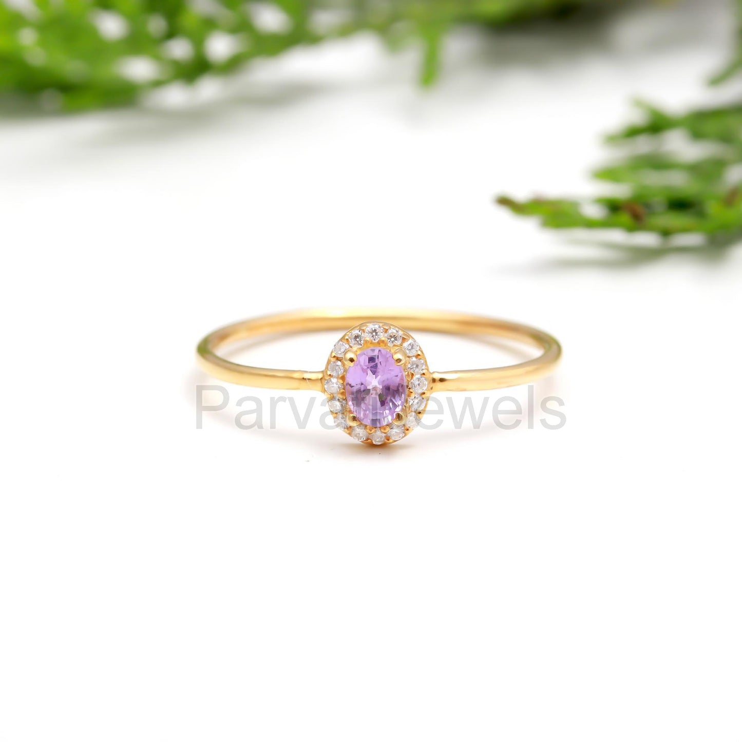 Natural Purple Sapphire With Diamond Gold Ring, 14K Solid Gold Ring, Diamond Ring, Wedding Ring, Sapphire Gold Ring, Birthstone Gold Ring