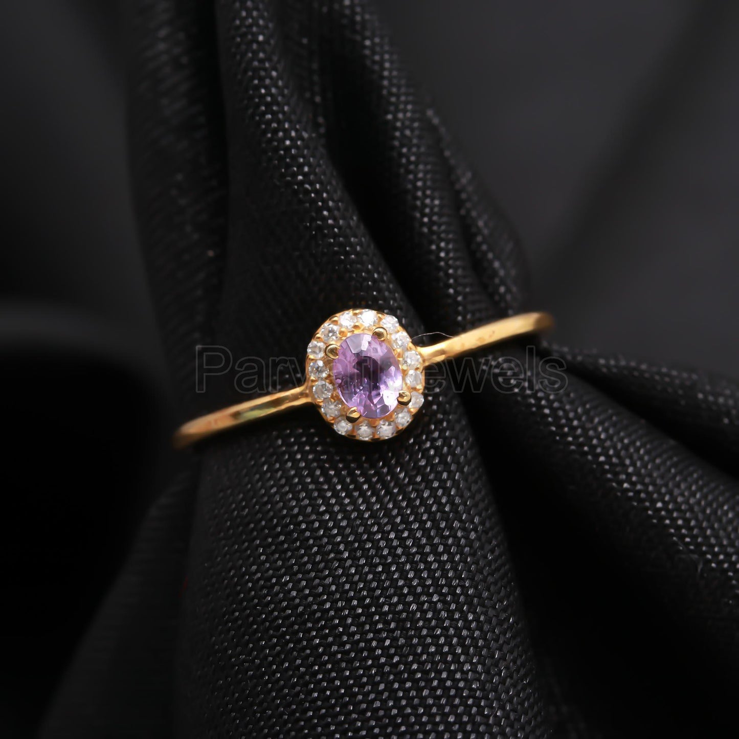 Natural Purple Sapphire With Diamond Gold Ring, 14K Solid Gold Ring, Diamond Ring, Wedding Ring, Sapphire Gold Ring, Birthstone Gold Ring
