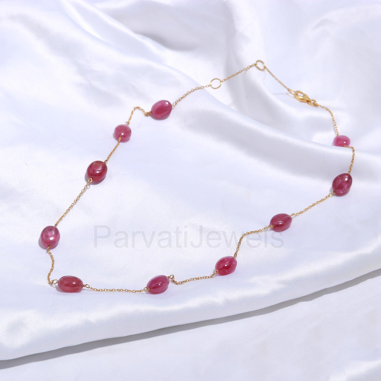 AA Ruby Necklace, 14k Solid Gold Necklace, Ruby Necklace, Gold Necklace, Cabochon Ruby Gold Necklace, Gold Jewelry, Partywear Gift Necklace