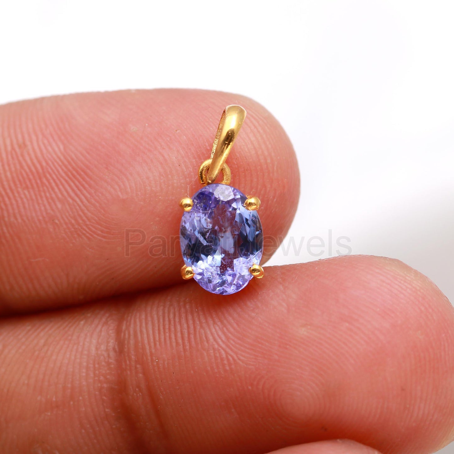 Natural Tanzanite Charm, Solid 18k Gold Charm, Handmade Gold Charm, December Birthstone Charm, AA Tanzanite Gold Charm, Gold Charm Pendant