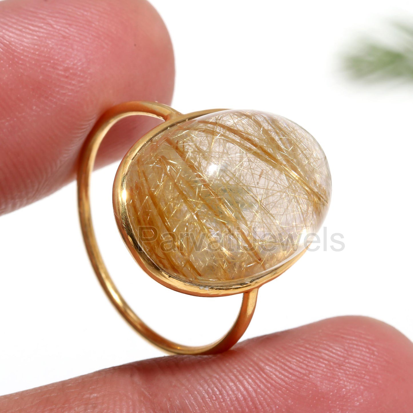 AA Natural Golden Rutilated Quartz Ring, 18k Solid Gold Ring, Handmade Ring, Quartz Gold Ring, Birthstone Ring, Wedding Ring, Gift For Her