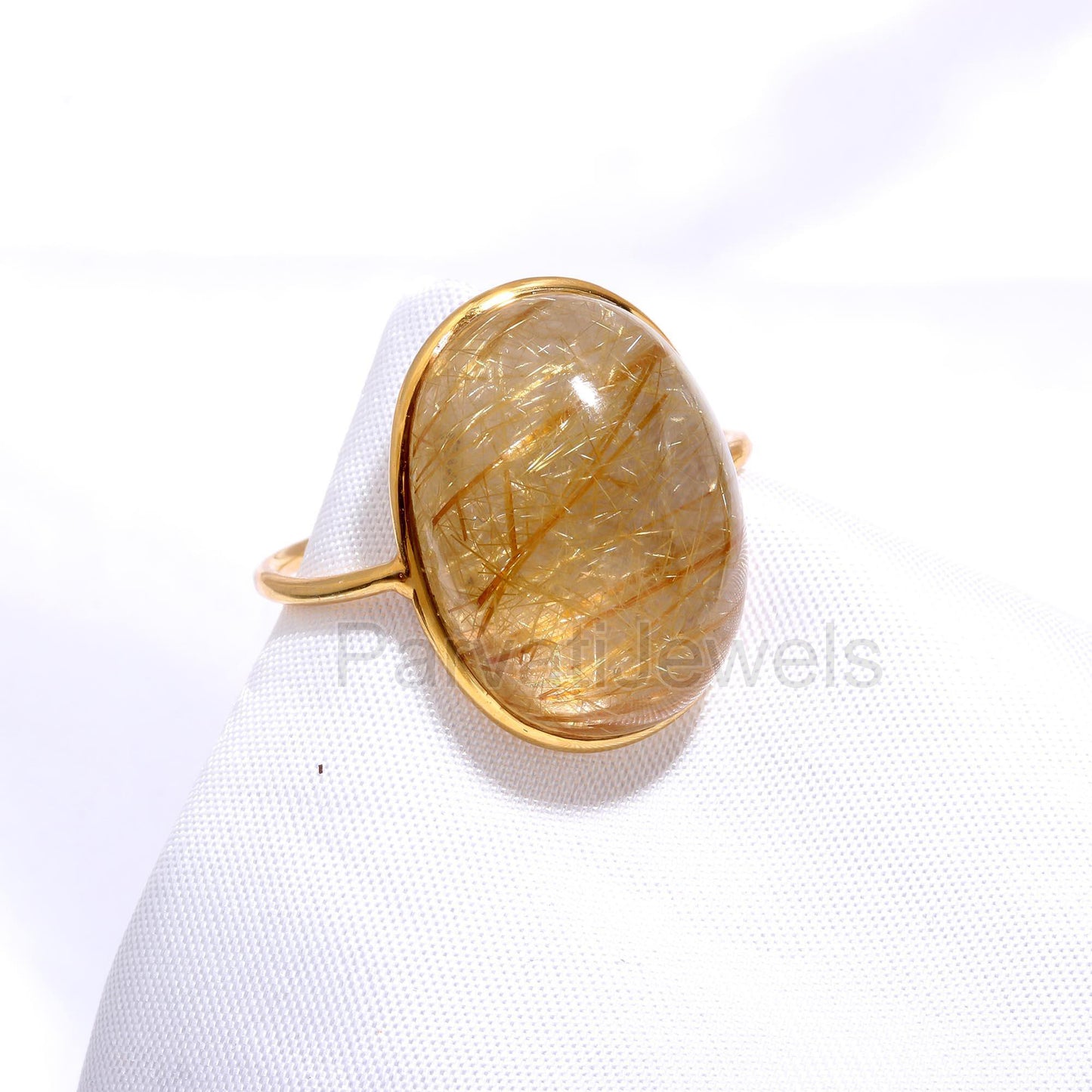 AA Natural Golden Rutilated Quartz Ring, 18k Solid Gold Ring, Handmade Ring, Quartz Gold Ring, Birthstone Ring, Wedding Ring, Gift For Her