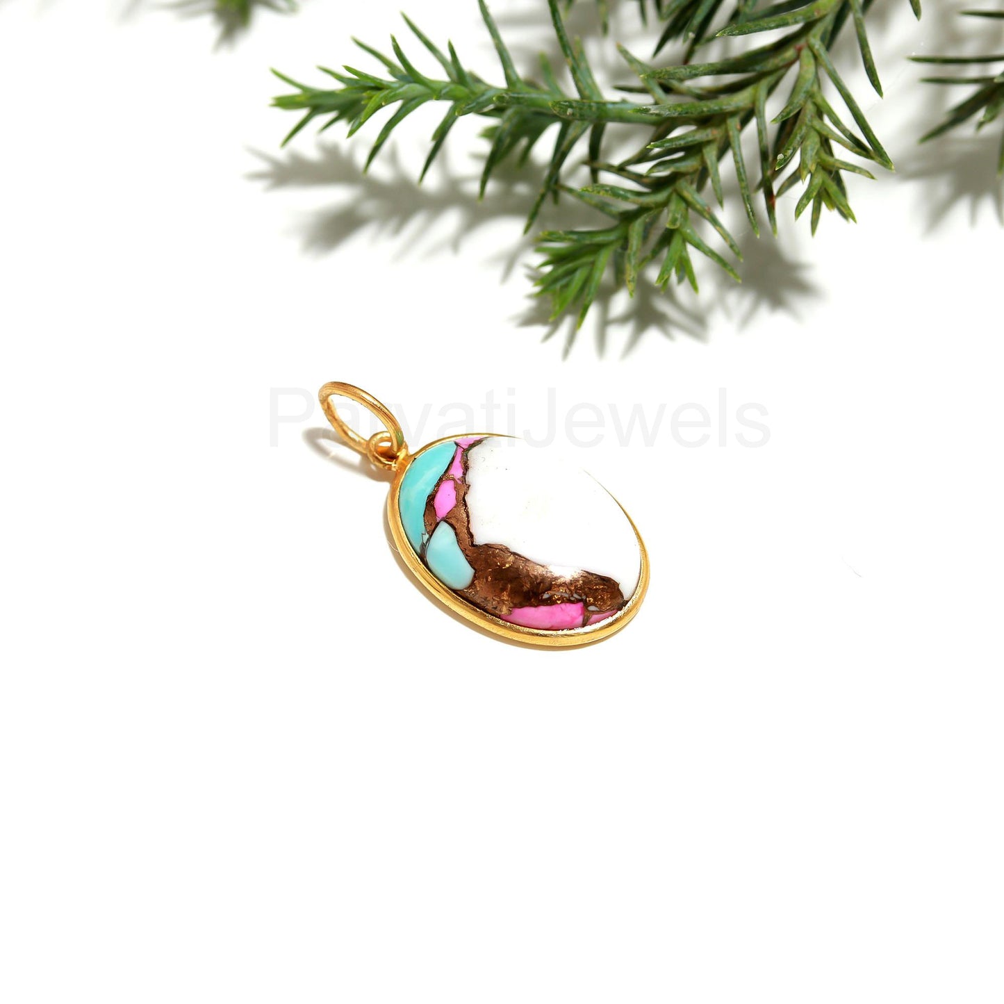 Cotton Candy Dahlia Charm, 18k Solid Gold Charm, Cotton Candy Gold Charm, Charm Necklace, Charm Pendant, Handmade Gold Charm, Gift for her