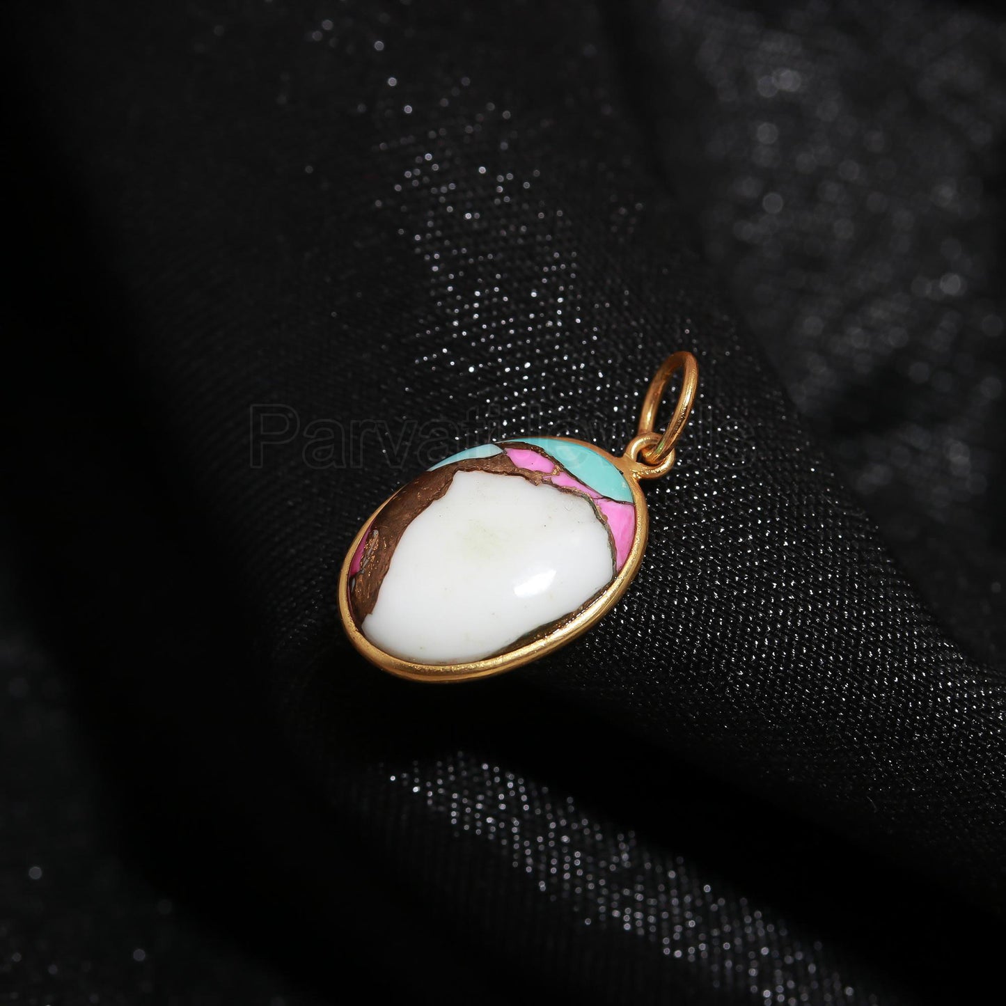 Cotton Candy Dahlia Charm, 18k Solid Gold Charm, Cotton Candy Gold Charm, Charm Necklace, Charm Pendant, Handmade Gold Charm, Gift for her