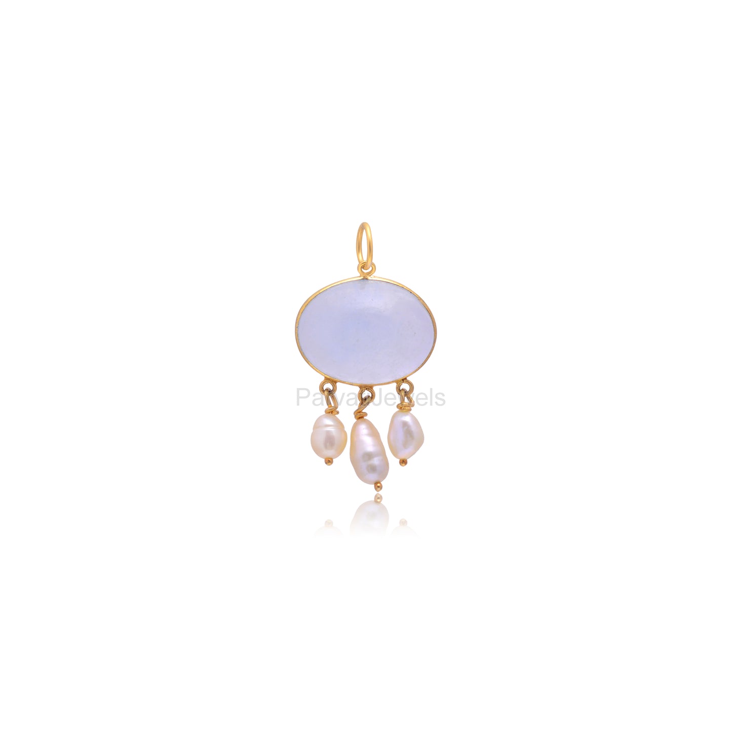 Natural Milky Aquamarine Pearl Solid Gold Charm, Solid 14k & 18k Gold Charm, Milky Aqua Gold Charm Pendant, Handmade Gold Charm, Pearl Charm
