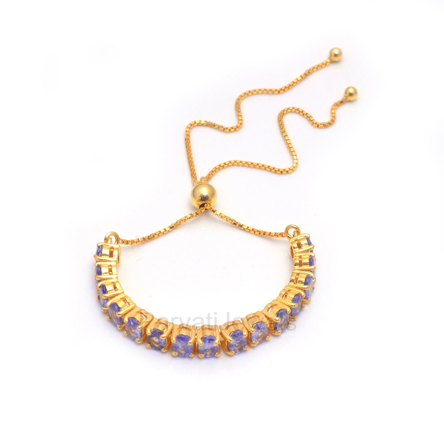 Natural Blue Tanzanite Oval Tennis Gold Vermeil Bracelet, Solid 925 Silver Tennis Bracelet, December Birthstone Bracelet, Partywear Bracelet