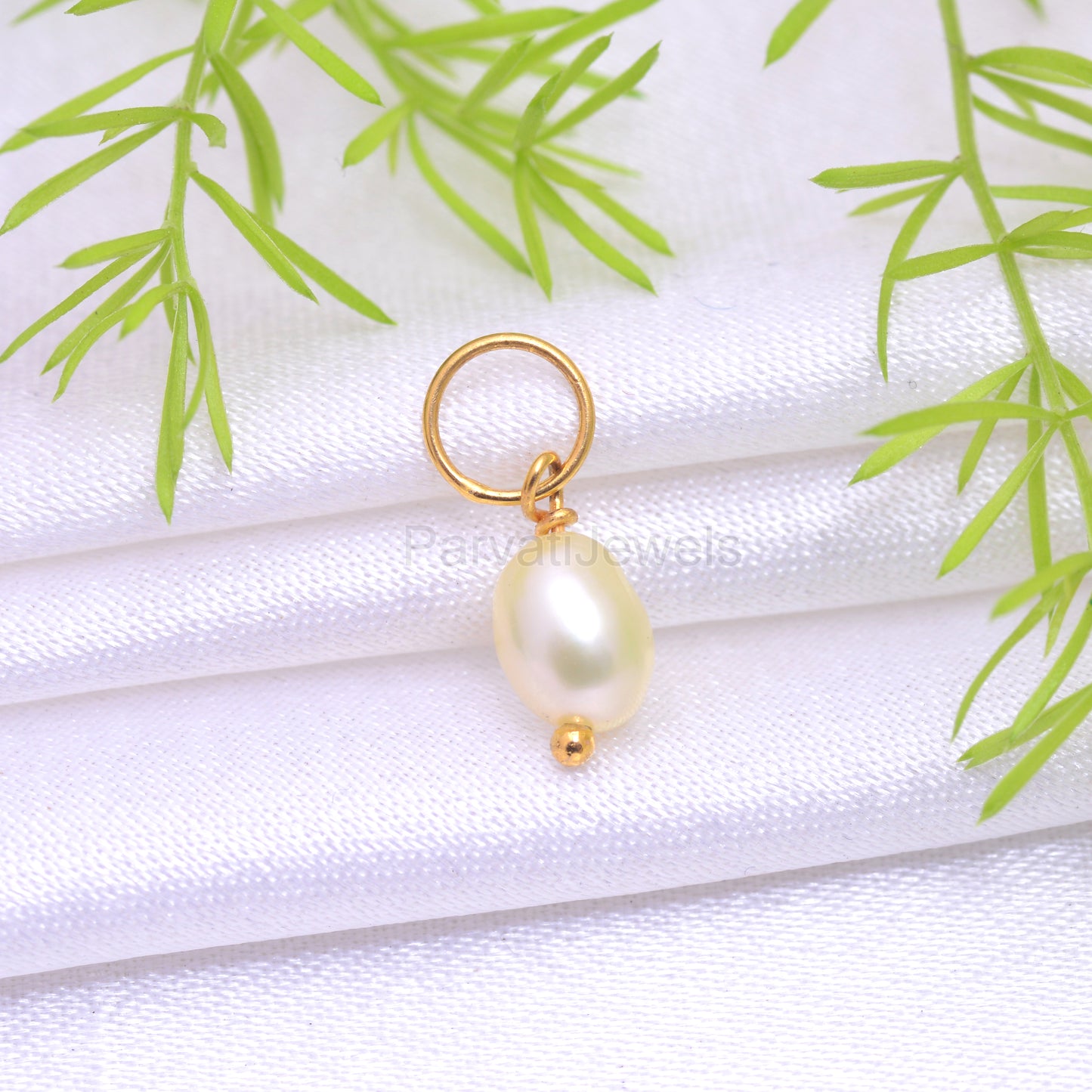 Natural Fresh Water Pearl Charm, 18k Solid Gold Charm Pendant, Pearl Charm Necklace, Pearl Charm Pendant, Handmade Gold Charm, Gift For Her