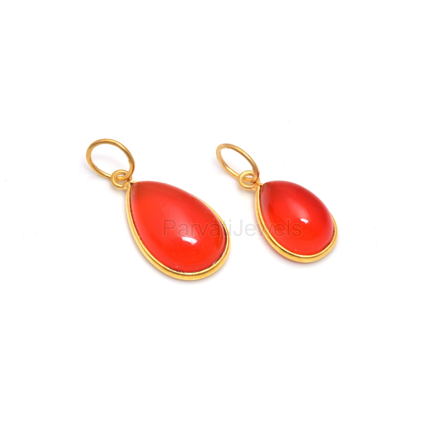 Natural Red Carnelian Charm, 18k Solid Gold Charm, Carnelian Charm, Gold Charm Pendant, Handmade Gold Charm, 7x10 & 8x12 Pear Charm Pendant