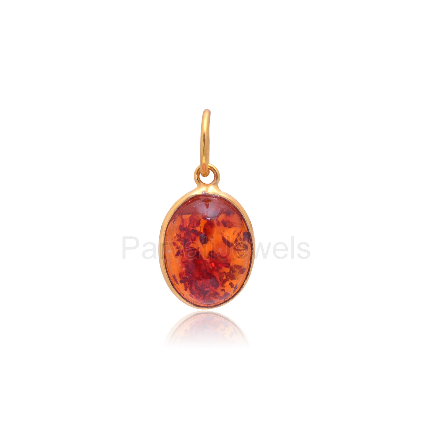Natural Amber Oval Charm, Solid 18K Gold Charm, Yellow Amber Charm, Gold Charm, November Birthstone, Charm Necklace, Handmade Charm Pendant