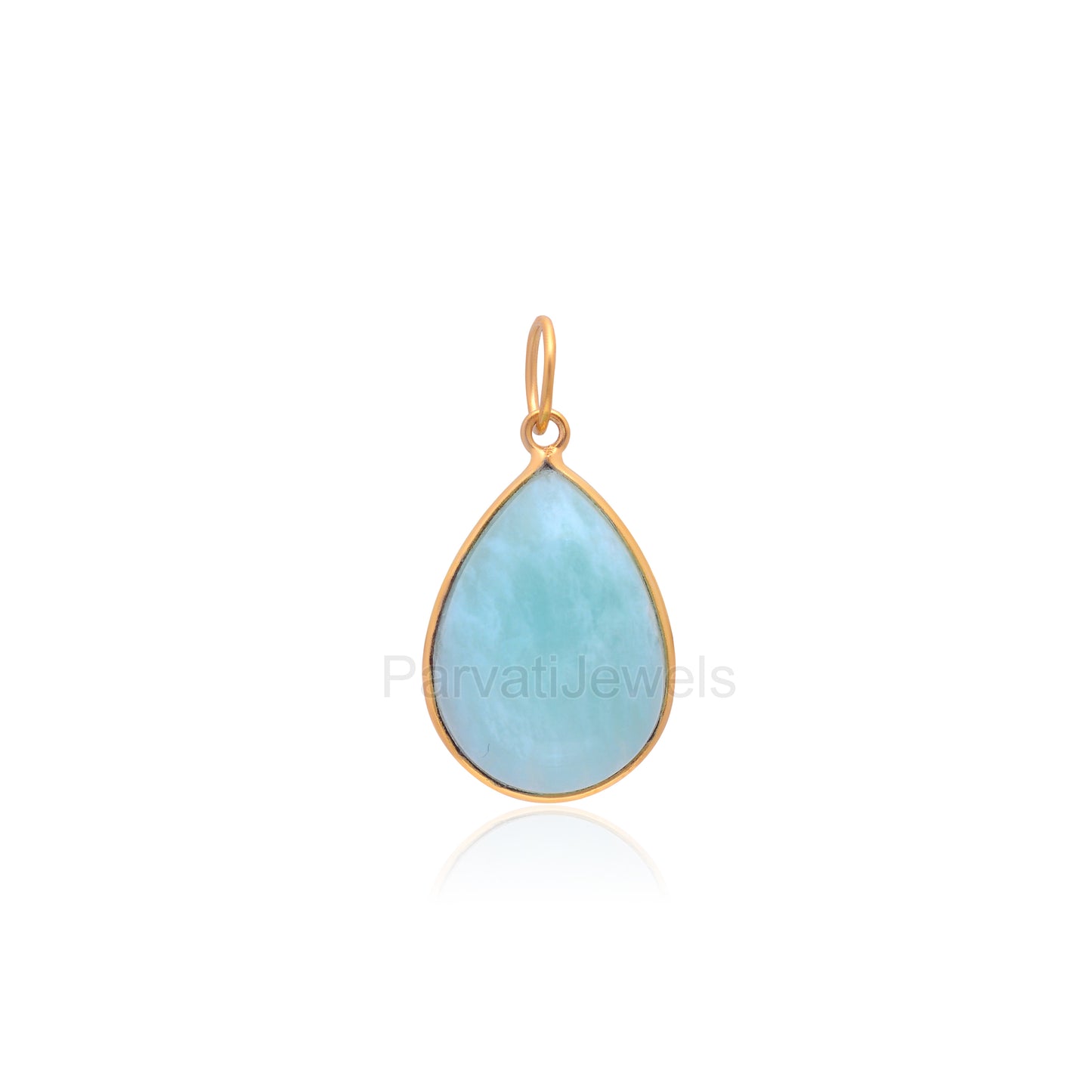 Natural Amazonite Charm, 18k Solid Gold Charm, Amazonite Charm, Gold Charm, Charm Pendant, Handmade Charm, 7x10 & 8x12 Pear Charm Pendant