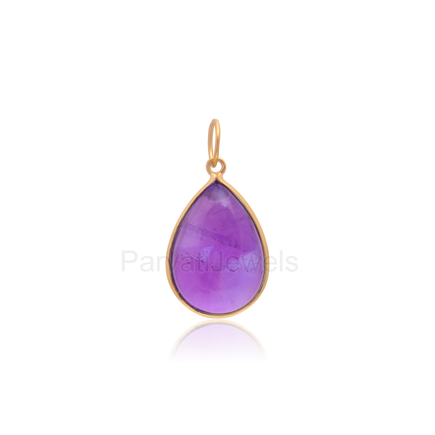 Natural Amethyst Charm, 18k Solid Gold Charm, Amethyst Charm, Gold Charm Necklace, Gold Charm Pendant, Handmade Gold Charm, 7x10 & 8x12 Pear Charm Pendant