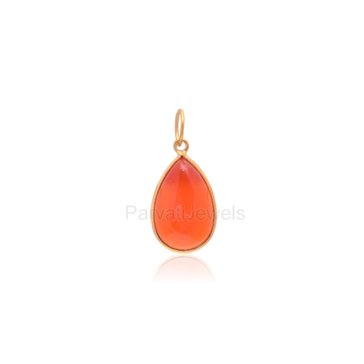Natural Red Carnelian Charm, 18k Solid Gold Charm, Carnelian Charm, Gold Charm Pendant, Handmade Gold Charm, 7x10 & 8x12 Pear Charm Pendant