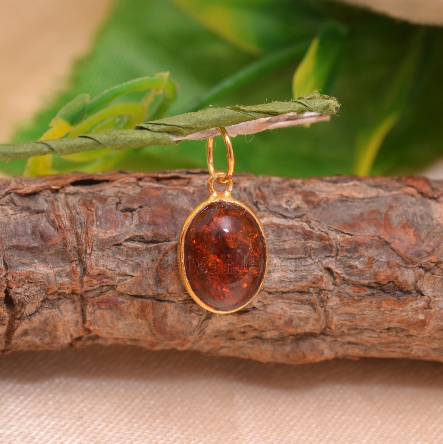 Natural Amber Oval Charm, Solid 18K Gold Charm, Yellow Amber Charm, Gold Charm, November Birthstone, Charm Necklace, Handmade Charm Pendant