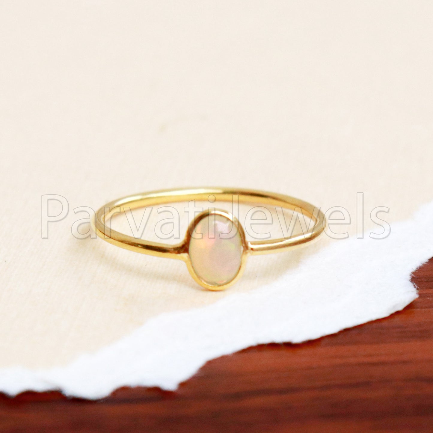 Natural Ethiopian Opal Ring, Ethiopian Opal Gold Ring, 18k Solid Gold Ring, Handmade Gold Ring, Engagement Ring, Wedding Ring, Gift for Her