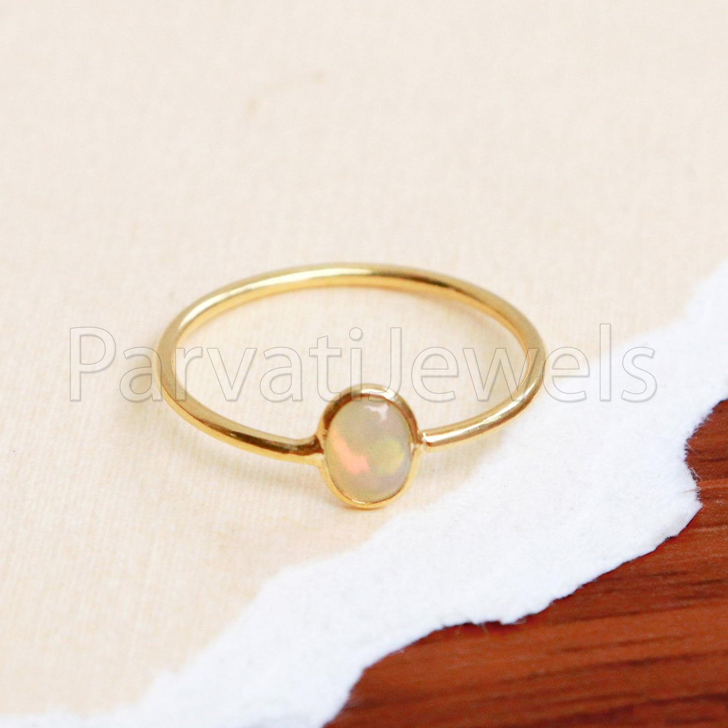 Natural Ethiopian Opal Ring, Ethiopian Opal Gold Ring, 18k Solid Gold Ring, Handmade Gold Ring, Engagement Ring, Wedding Ring, Gift for Her