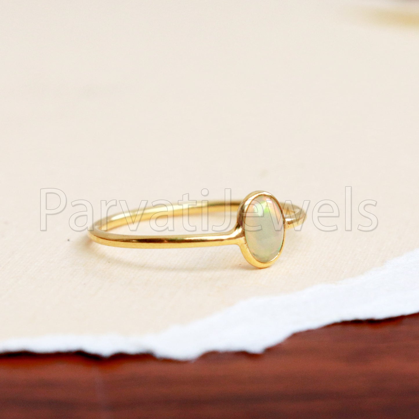 Natural Ethiopian Opal Ring, Ethiopian Opal Gold Ring, 18k Solid Gold Ring, Handmade Gold Ring, Engagement Ring, Wedding Ring, Gift for Her