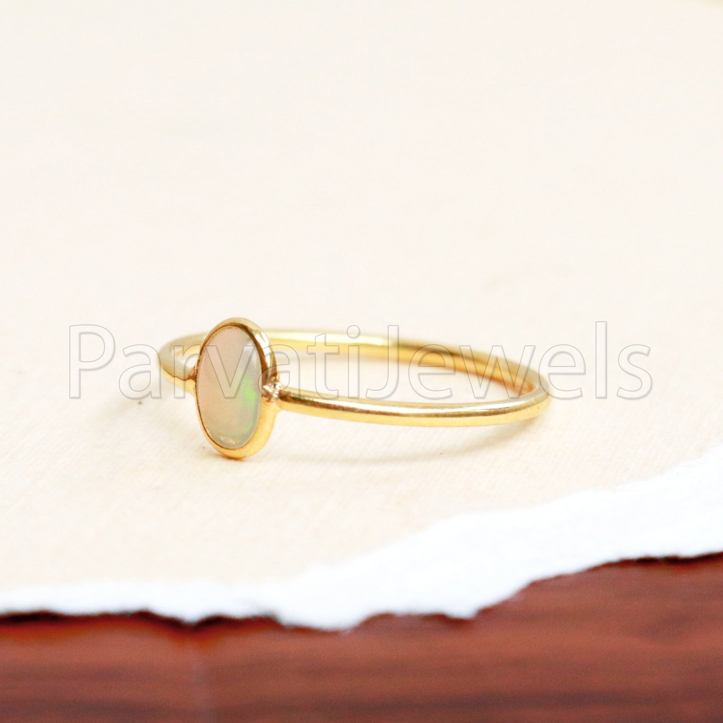 Natural Ethiopian Opal Ring, Ethiopian Opal Gold Ring, 18k Solid Gold Ring, Handmade Gold Ring, Engagement Ring, Wedding Ring, Gift for Her