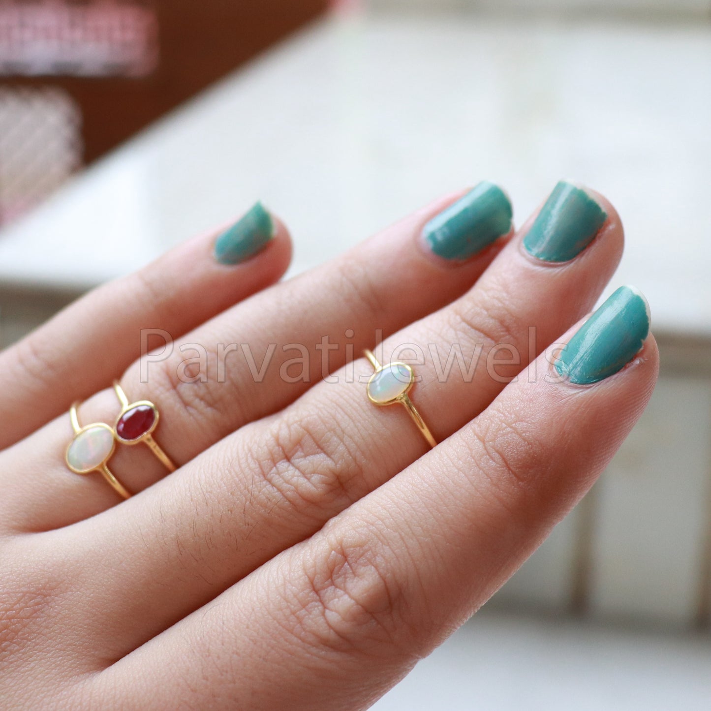 Natural Ethiopian Opal Ring, Ethiopian Opal Gold Ring, 18k Solid Gold Ring, Handmade Gold Ring, Engagement Ring, Wedding Ring, Gift for Her