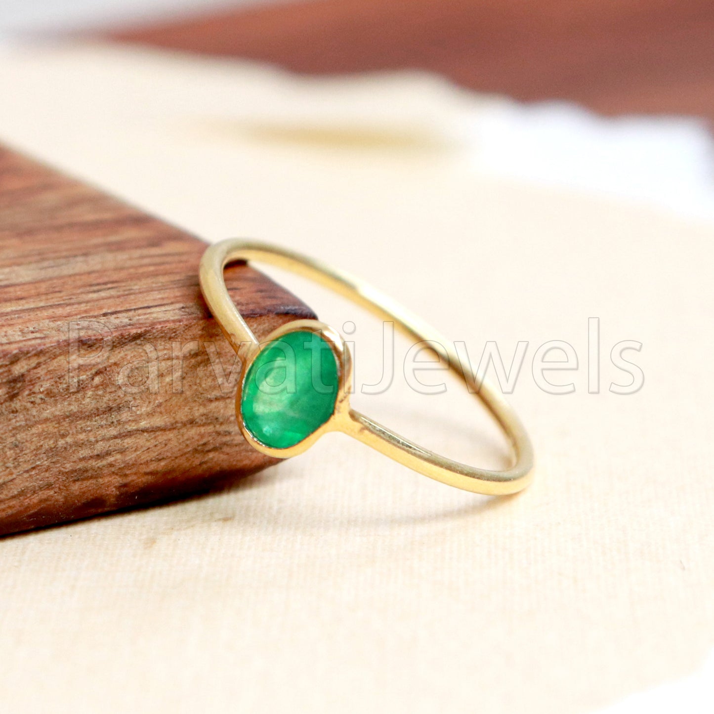 Natural Emerald Ring, Emerald Gold Ring, 18k Solid Gold Ring, Handmade Gold Ring, Emerald Engagement Ring, Wedding Ring, Gift for Her