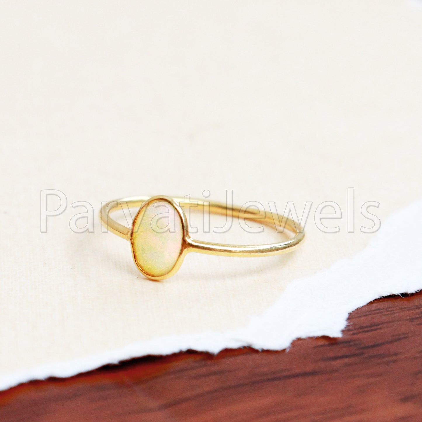 Ethiopian Opal Ring, 14k Solid Gold Ring, Handmade Gold Ring, Ethiopian Opal Gold Ring, Minimalist Gold Ring, Dainty Ring, Gift for Her